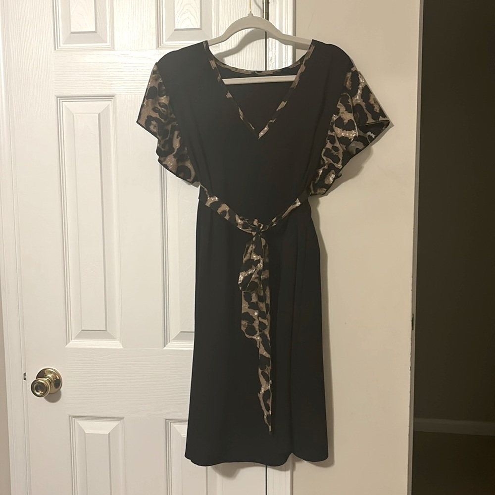 Black and animal print woman’s dress 2x